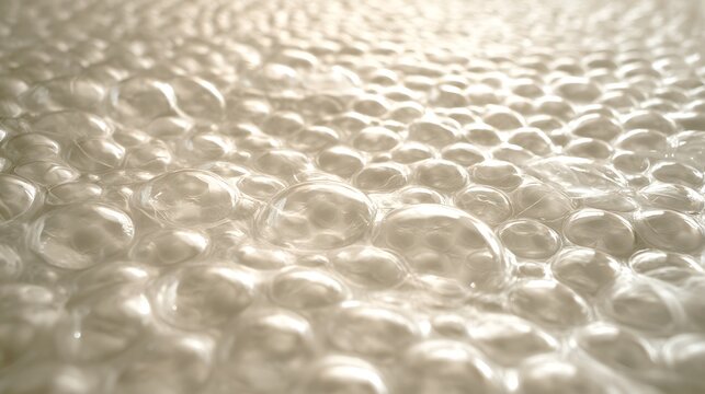 Abstract Close-up of Sparkling Bubbles in Liquid.
