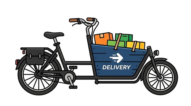 Delivery bicycle with cargo.