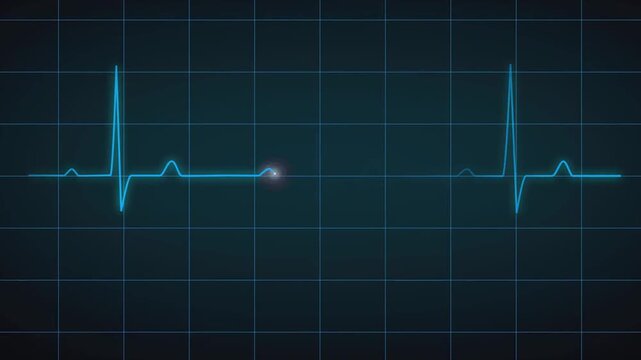 Digital Heart Rate Monitor with EKG Waveform and Flatline Life End Animation