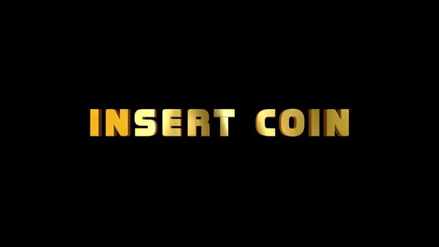 Animated INSERT COIN Text Element for Social Media and Video Editing