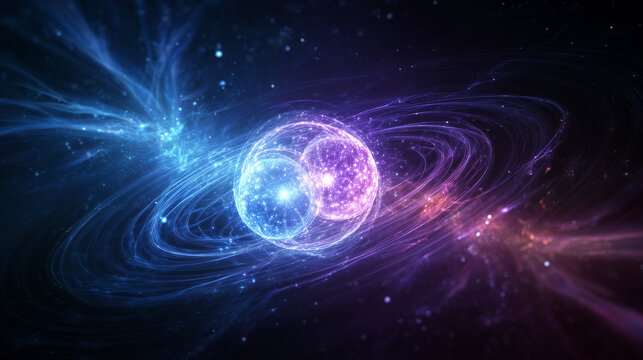 Celestial Convergence: A captivating depiction of cosmic energies swirling and merging, creating a vibrant display of the universe's beauty and mysteries.