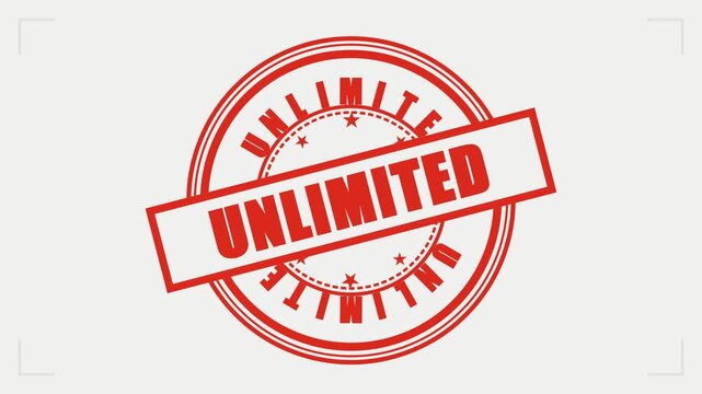Red Rubber Stamp with Unlimited Text Isolated on White Background Representing Infinite Access for Business Marketing and Promotion