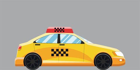Side view vector illustration of a modern white and blue police car. Sleek automotive flat design isolated on a light gray background profile view. © Ahsuih