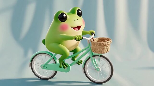 funny frog video playing cycling