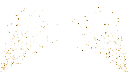 Gold confetti burst isolated on transparent background, party celebration. © Everythingsyouneed