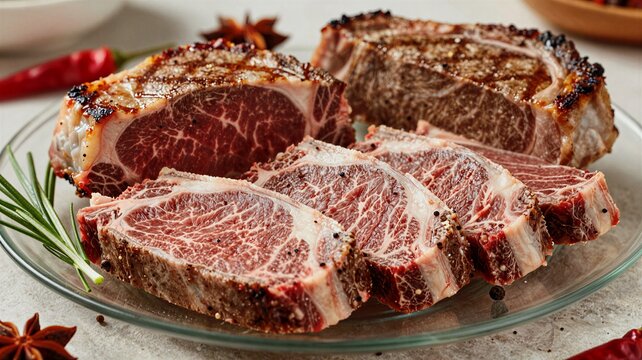 lamb chops on a white plate