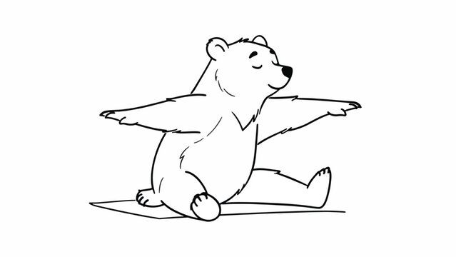 A polar bear in yoga pose.