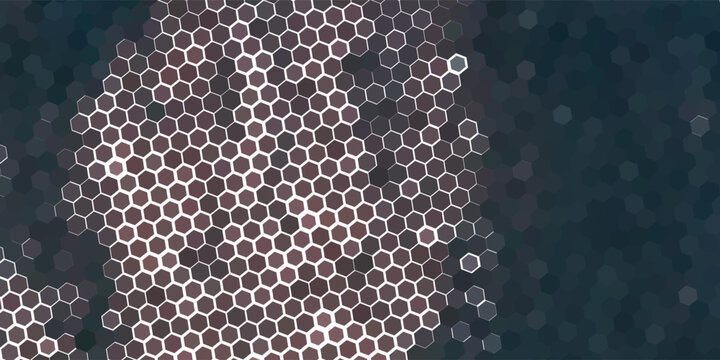 Duo tone hexagon 3D background texture. 3d rendering illustration. Futuristic abstract background.
