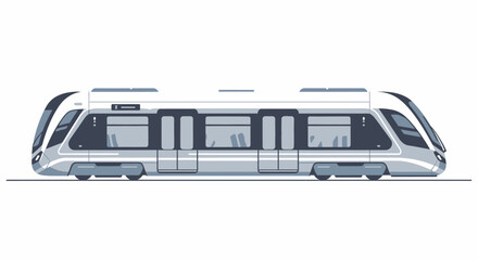 Modern commuter train on an isolated white background. © Konco