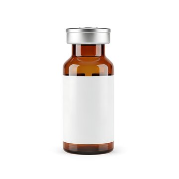 Small amber glass vial with metal cap