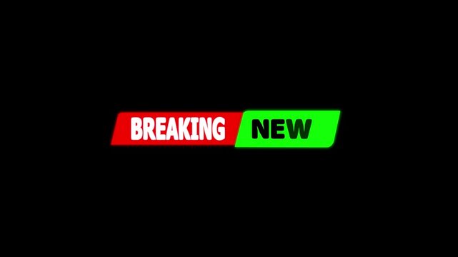 Breaking News Template intro for TV broadcast news show program with 3D breaking news text and badge. Breaking news lower third 3rd chyron.