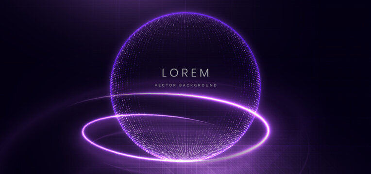 Abstract futuristic background featuring glowing purple light trails creating dynamic motion