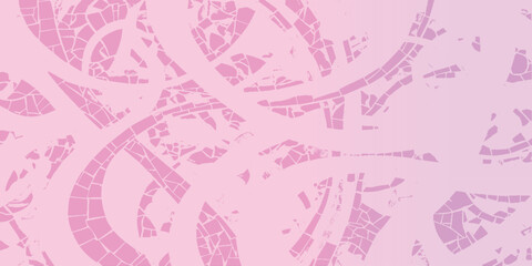 Fototapeta premium Pink mosaic pattern grunge background with abstract shapes and tiles
