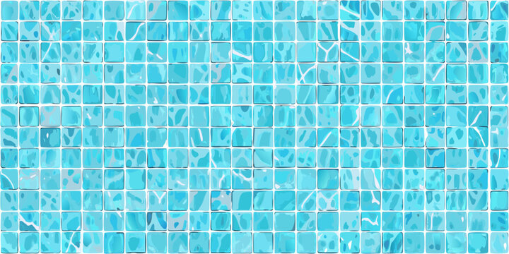 Blue mosaic tiles texture geometric pattern background