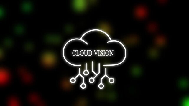 cloud vision computing sustainable technology concept animation background green energy digital transformation and eco innovation 4k motion graphic