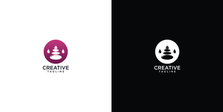 Abstract balance vector logo design template. Minimalist harmony spa logo.
