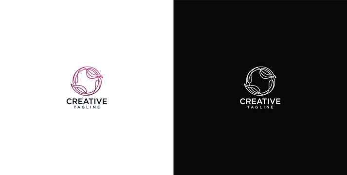 Abstract balance vector logo design template. Minimalist harmony spa logo.