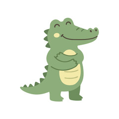 Fototapeta premium Proud Crocodile Character with Crossed Arms for Kids Graphic Mascot