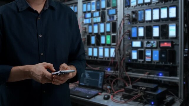 An Underground Testing Setup With Numerous Active Devices And Tangled Wiring Amidst Serious Atmosphere