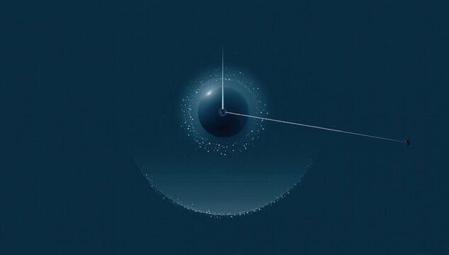 Abstract clock face glows with subtle cosmic dust and ethereal light