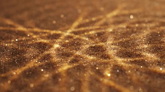 Abstract patterns of shimmering golden light ripples and fluid waves reflecting across a warm amber surface with glowing highlights, caustic effects, and soft bokeh transitions.