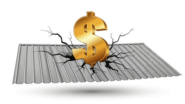 Cracked Dollar Sign Money.