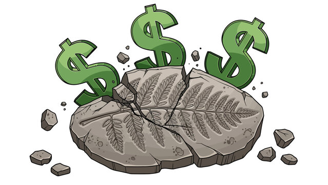 Cracked Rock with Dollars.