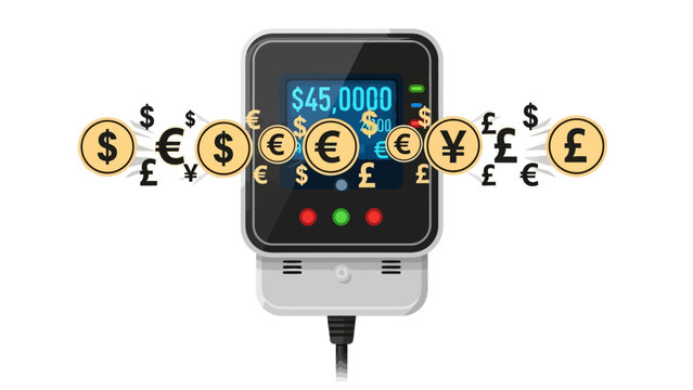 Currency Exchange Machine Terminal.
