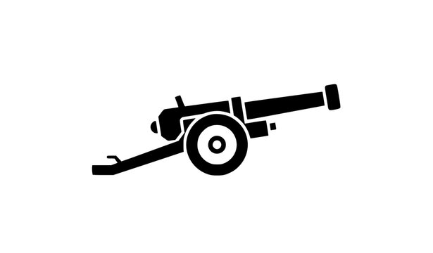 Vibrant pop art military cannon vector illustration colorful vintage field gun graphic