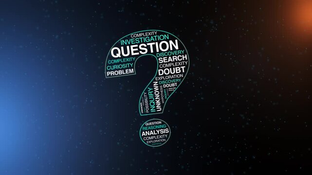 Brilliant Question Mark Shape Drifting Through Cosmic Starfield With Subtle Light Effects And Particles