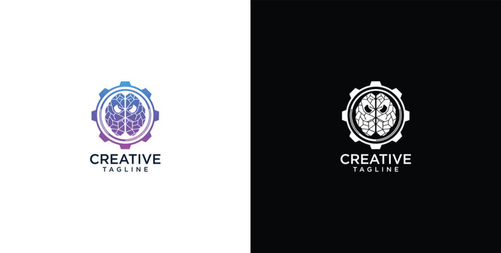 Logo Design Brain gear logo design inspiration,