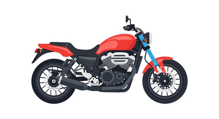Obraz premium Red Motorcycle with Black Wheels.