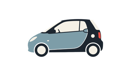 Obraz premium Small Blue Car Side View.