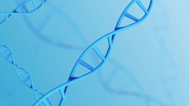 DNA Strand Animation Spinning on science background. Full Hd. 4K