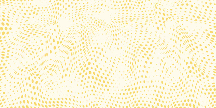 Abstract dot white yellow color wave pattern screen led light gradient texture background. Technology big data digital concept. 3d rendering.