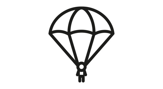 Person in a parachute descending.