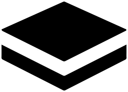 Solid black filled icon of foundation stone for volunteer or community concept on white background