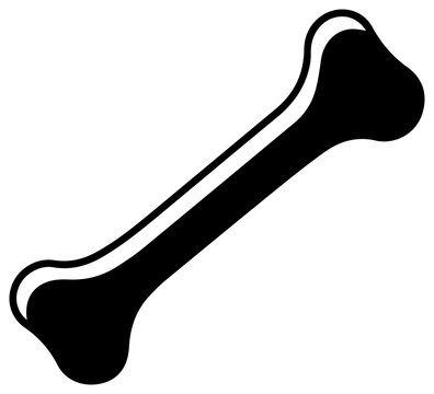 Solid black filled icon of humerus upper arm bone anatomical structure medical symbol isolated on white background