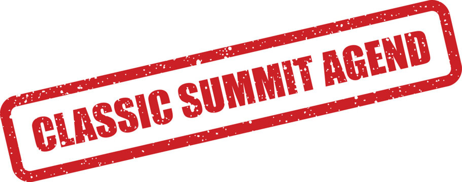Rectangular grunge vector stamp graphic with Classic Summit Agend text, suitable for event planning applications