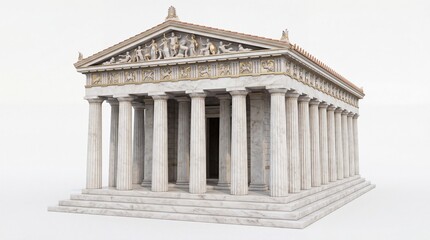 Obraz premium Ancient greek temple with stone pillars and marble columns