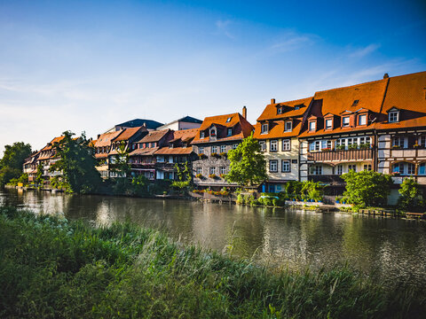 Panorama of Little Venice district in Bamberg, Germany, on July 4, 2025