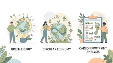 Fototapeta premium Environmental sustainability concepts for green energy and recycling