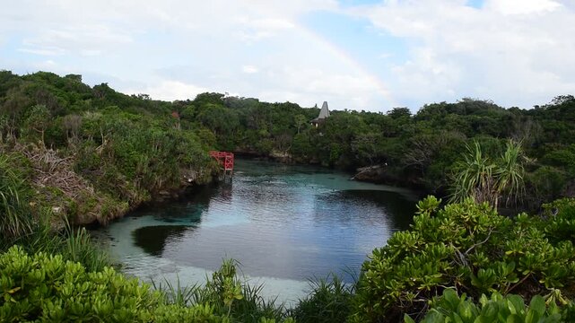 Weekuri Lake on Sumba Island, East Nusa Tenggara, is a brackish water lagoon with clear water with a blue-green gradation.