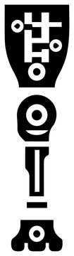 Prosthetic limb icon artificial body part solid black filled graphic medical symbol disability aid technology