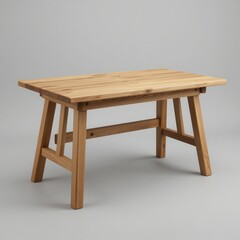 Fototapeta premium Minimalist Wooden Table Design Studio Mockup