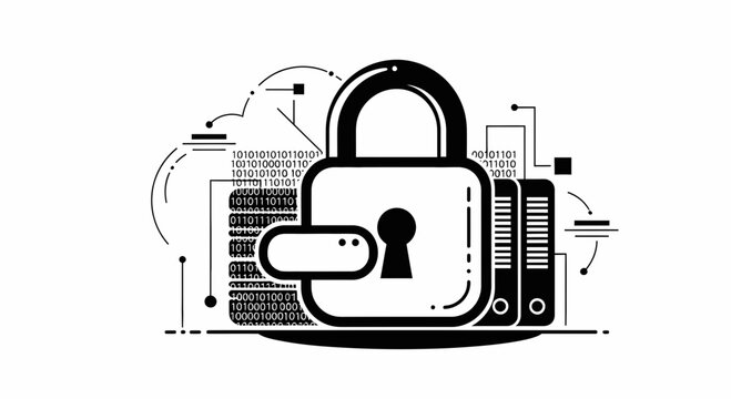 Data Security and Protection Cyber Security Concept Illustration