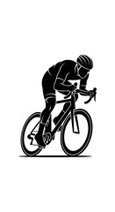 Fototapeta premium Silhouette of a cyclist riding a road bike, dynamic movement, sport and fitness concept