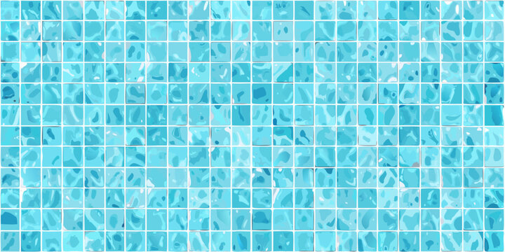 Blue mosaic tiles texture abstract geometric pattern background