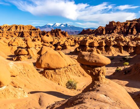 Unique hoodoos in desert landscape formation.