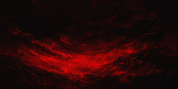 A dramatic red and black abstract background featuring a fiery sunset cloudscape with smoke textures and dark orange flames during a vivid nature dusk